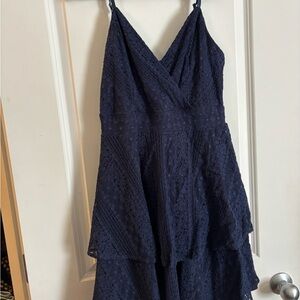 Le Chateau Navy Lace Mini Dress